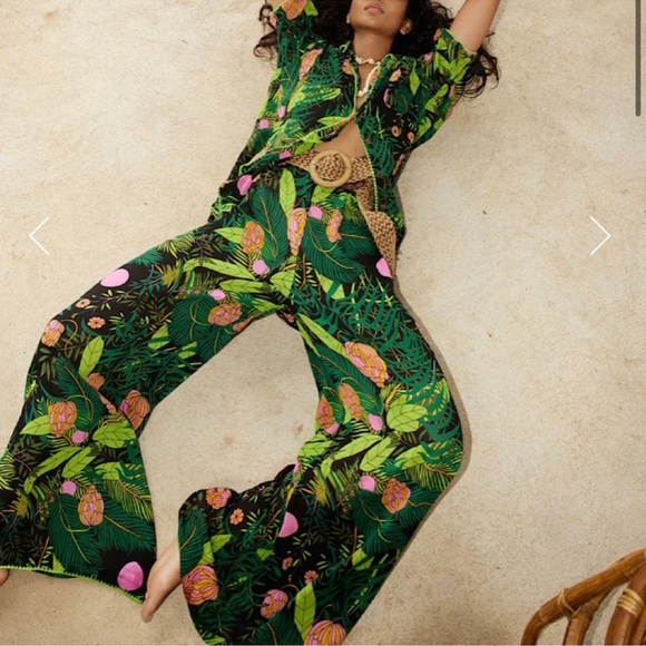 Chasing Unicorns In The Jungle Vibrant Green Floral Set - Picture 2 of 7